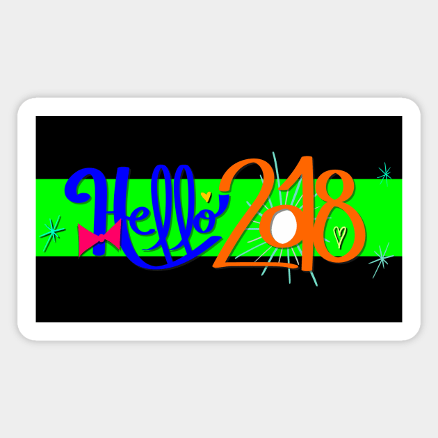 Hello 2018 Party Design Sticker by AlondraHanley